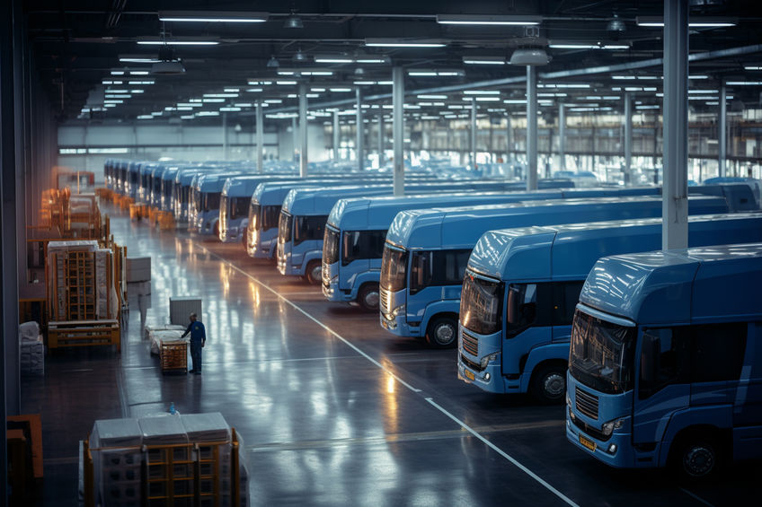 many coach buses parking at the bus station