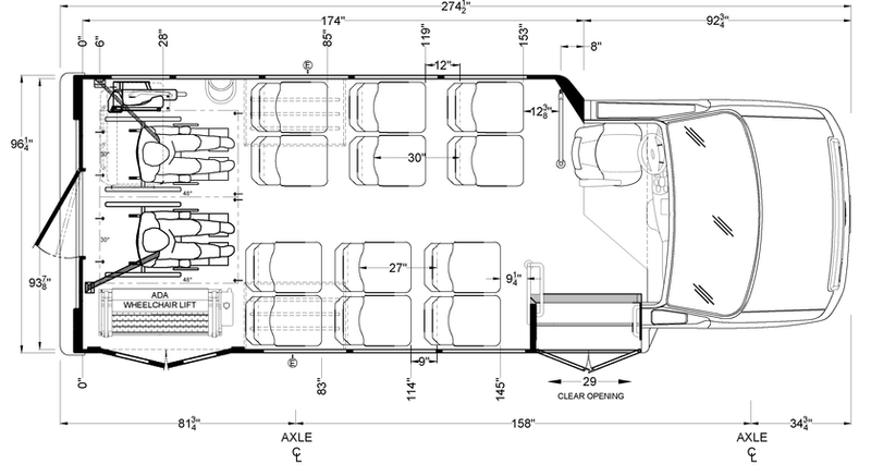 Odyssey 14 Passenger with Wheelchair Access and Double Fold Seats