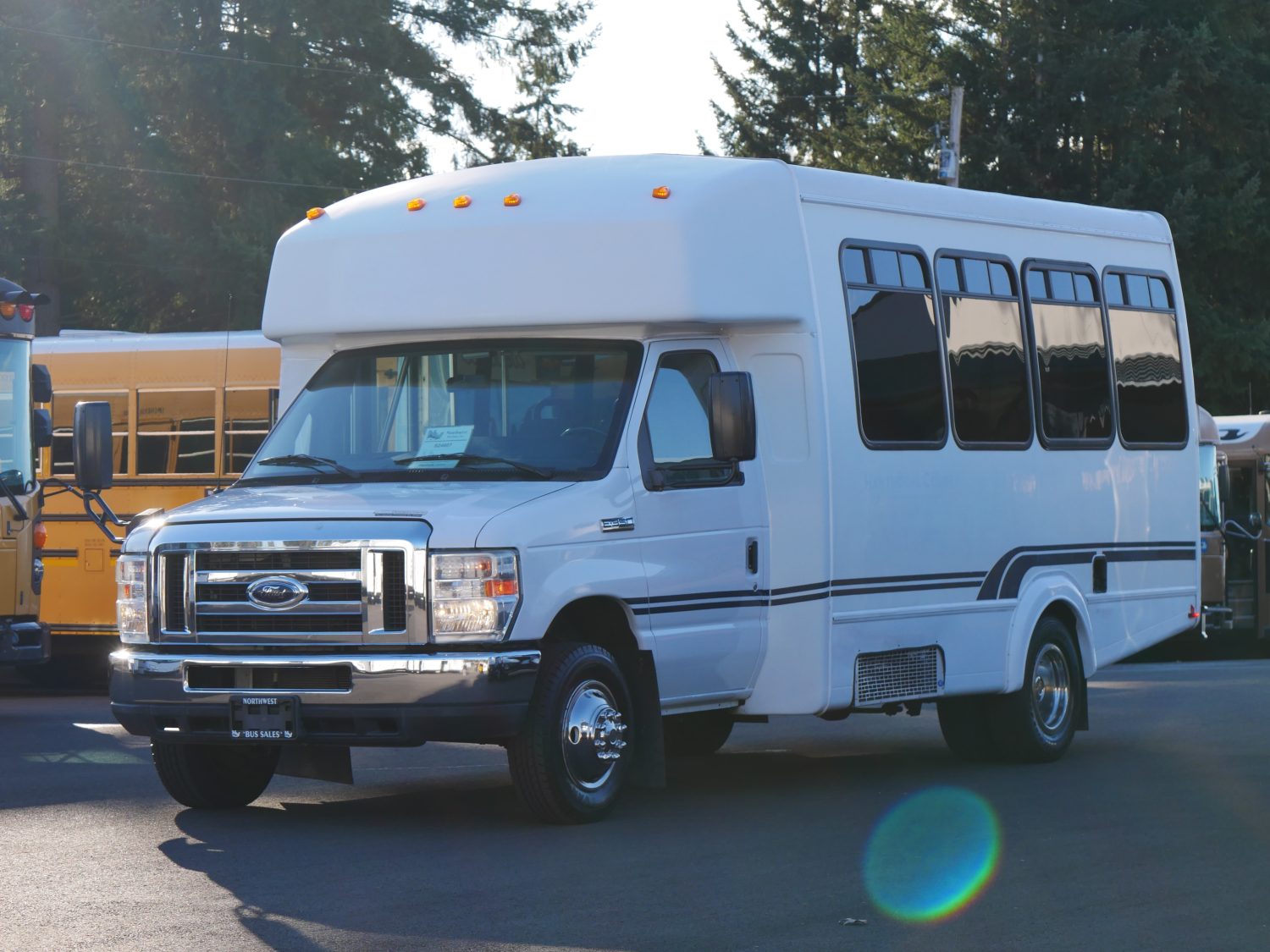 2012 Ford Goshen 12 Passenger + 2 Wheelchair ADA Shuttle Bus - S24607 - Image 2